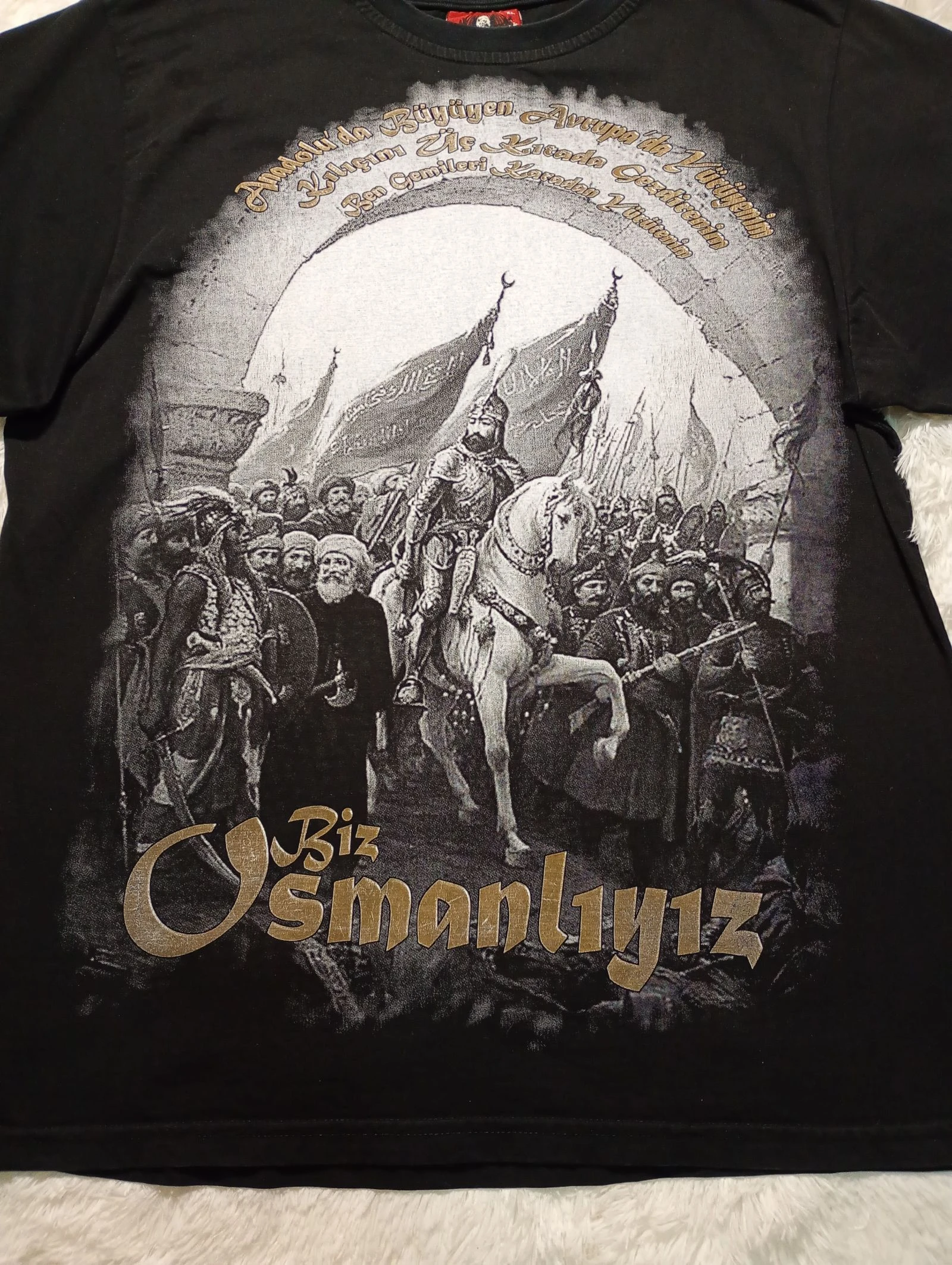 Camiseta Gráfica Vintage Império Otomano "Biz Osmanliyiz" Tamanho GG – photo 2